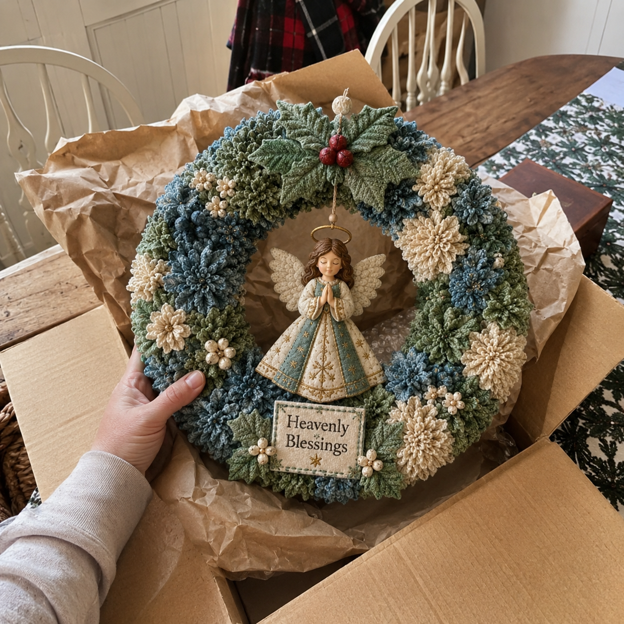 🎄 3D Fabric Poke Wreath DIY Kit