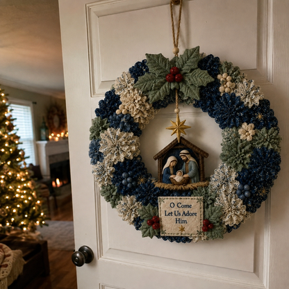 🎄 3D Fabric Poke Wreath DIY Kit