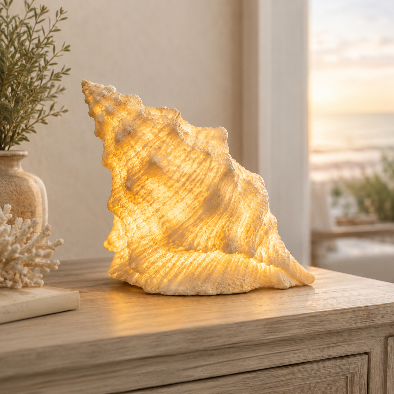 🐚Coastal Afterglow Shell & Conch Light Set