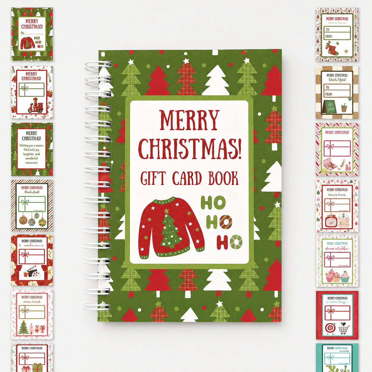 🔥⏰ LAST DAY SALE ONLY￡9.99!! 🎅Christmas Gift Card Booklet -👍DIY Spiral-Bound Christmas Gift Card Holder Book
