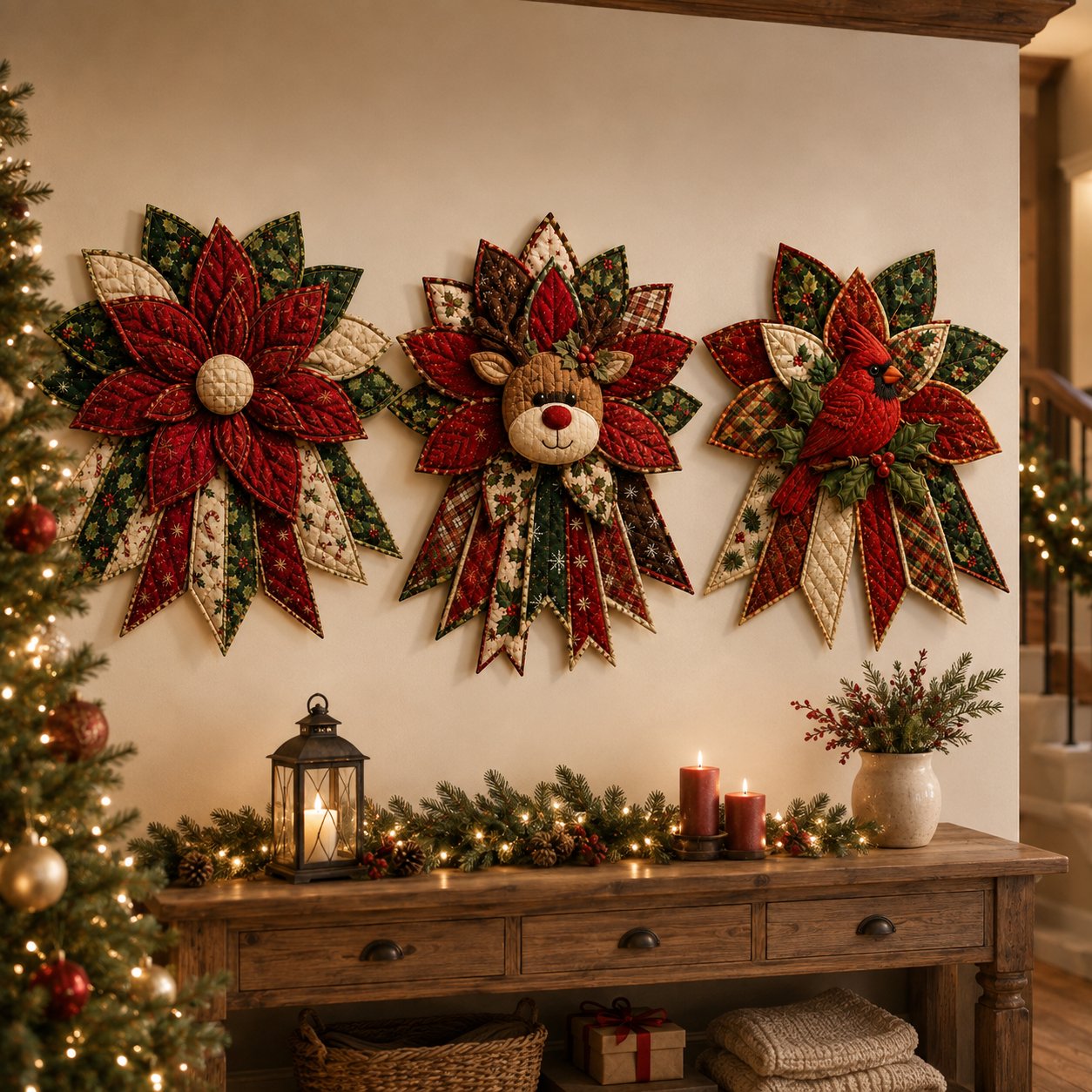 🎄Festive Quilted Christmas Door Hanging DIY Sewing Kit
