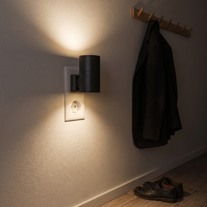 ❄️Summerfresh 50% OFF!✨Plug-In Dusk-to-Dawn Wall Light – 3000K Warm Up & Down Night Light with Pass-Through Socket