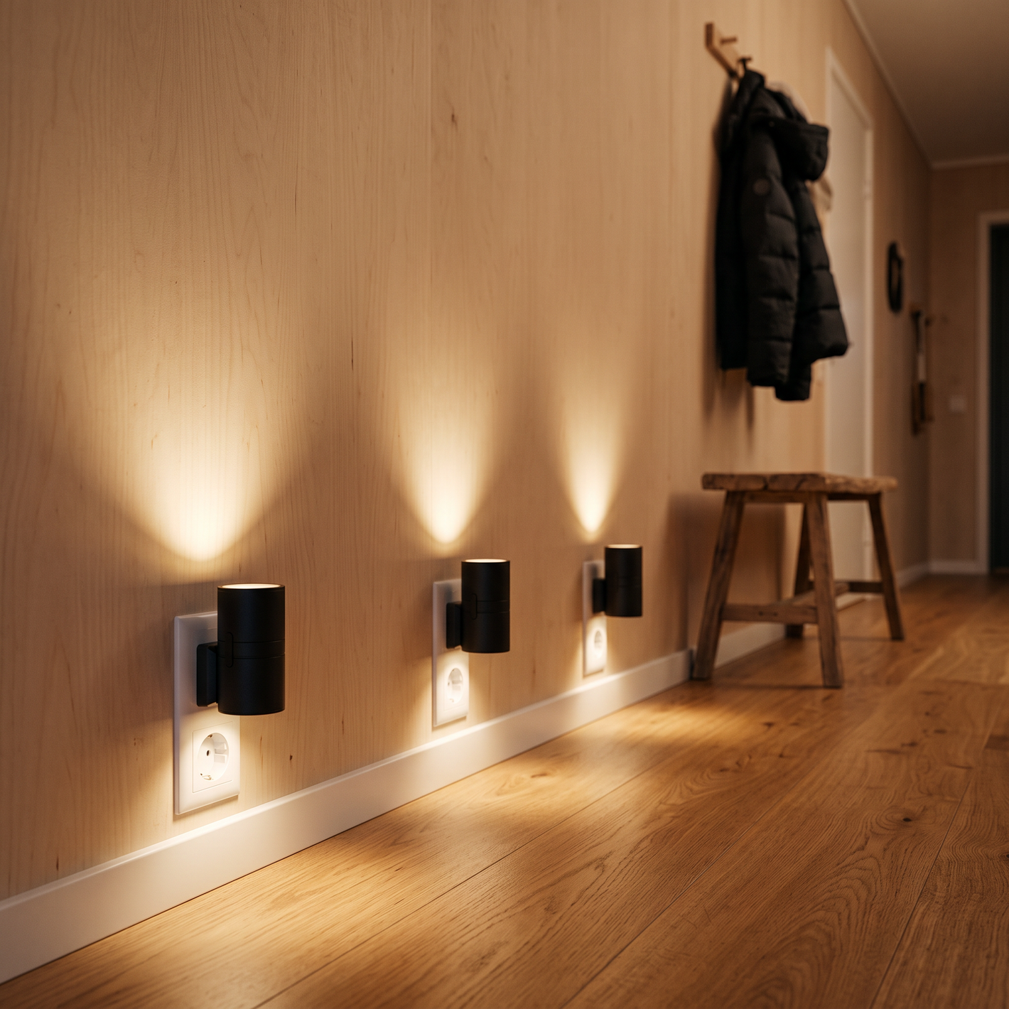 ❄️Summerfresh 50% OFF!✨Plug-In Dusk-to-Dawn Wall Light – 3000K Warm Up & Down Night Light with Pass-Through Socket