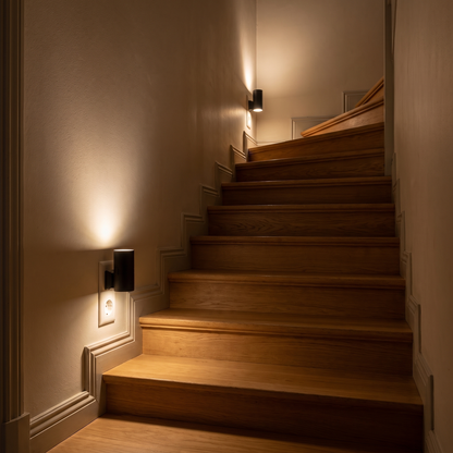 ❄️Summerfresh 50% OFF!✨Plug-In Dusk-to-Dawn Wall Light – 3000K Warm Up & Down Night Light with Pass-Through Socket