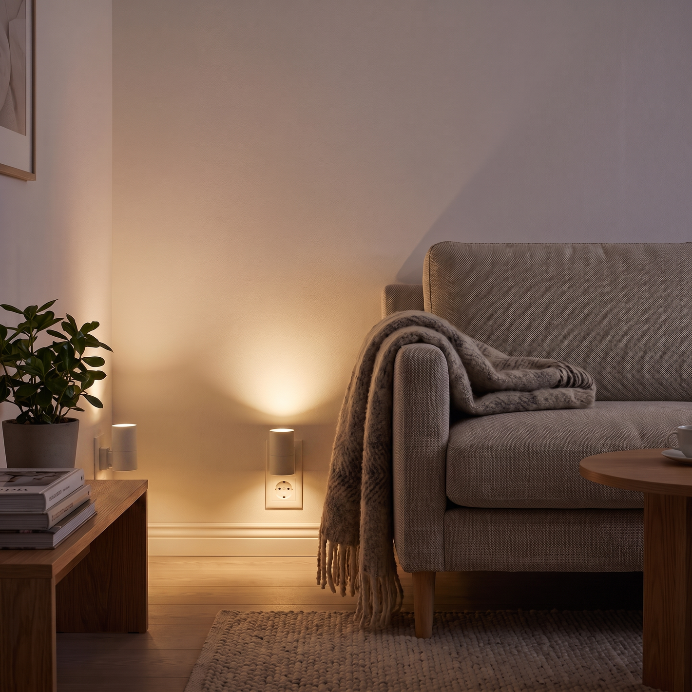 ❄️Summerfresh 50% OFF!✨Plug-In Dusk-to-Dawn Wall Light – 3000K Warm Up & Down Night Light with Pass-Through Socket