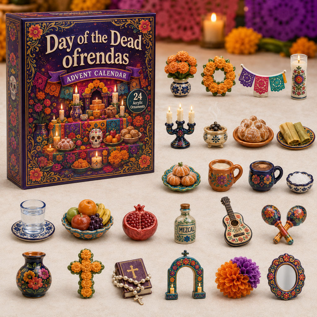 Day of the Dead Ofrendas Advent Calendar 2027 - 24-Day Festive Countdown, Acrylic Charms Blind Box