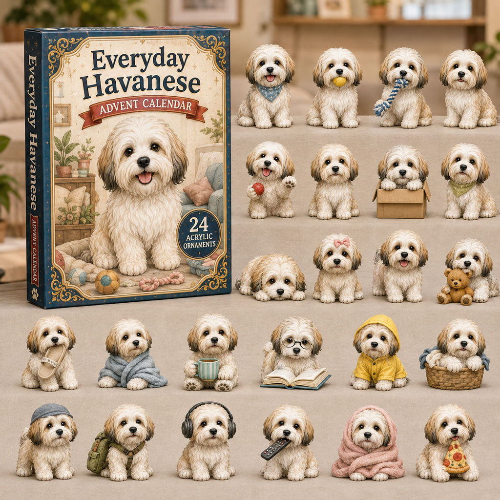CHRISMAST KICKOFF 49% OFF - Everyday Havanese Advent Calendar 2026 - 24-Day Festive Countdown, Acrylic Charms Blind Box - Gift For Havanese Lovers