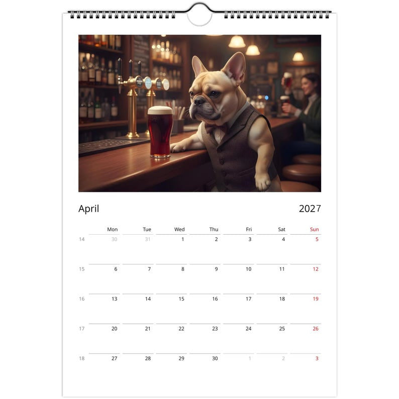 French bulldog Calendar 2027 - Daily Activities