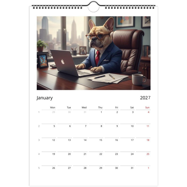 French bulldog Calendar 2027 - Daily Activities