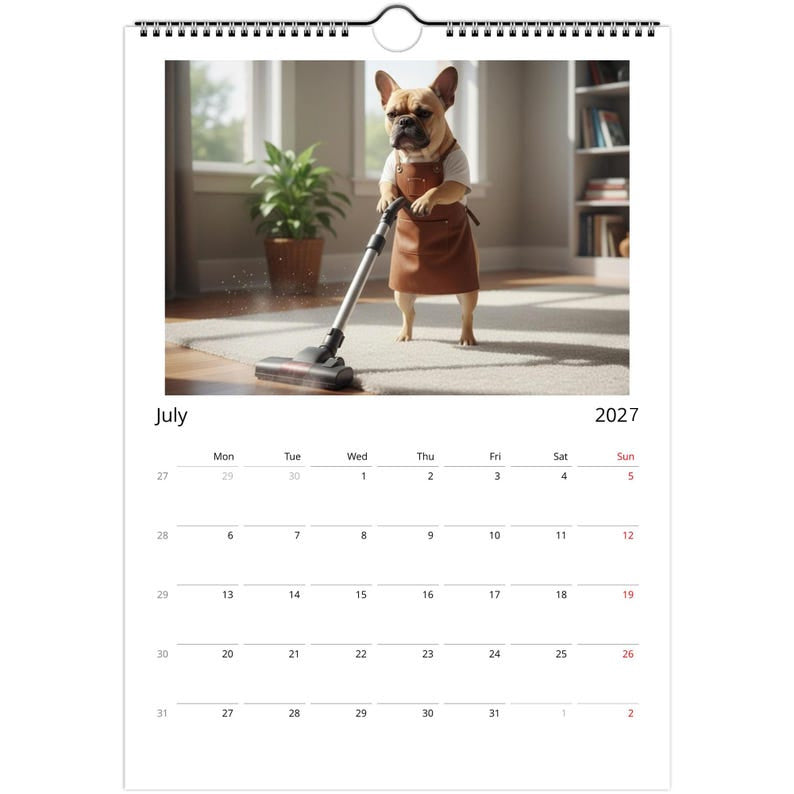 French bulldog Calendar 2027 - Daily Activities