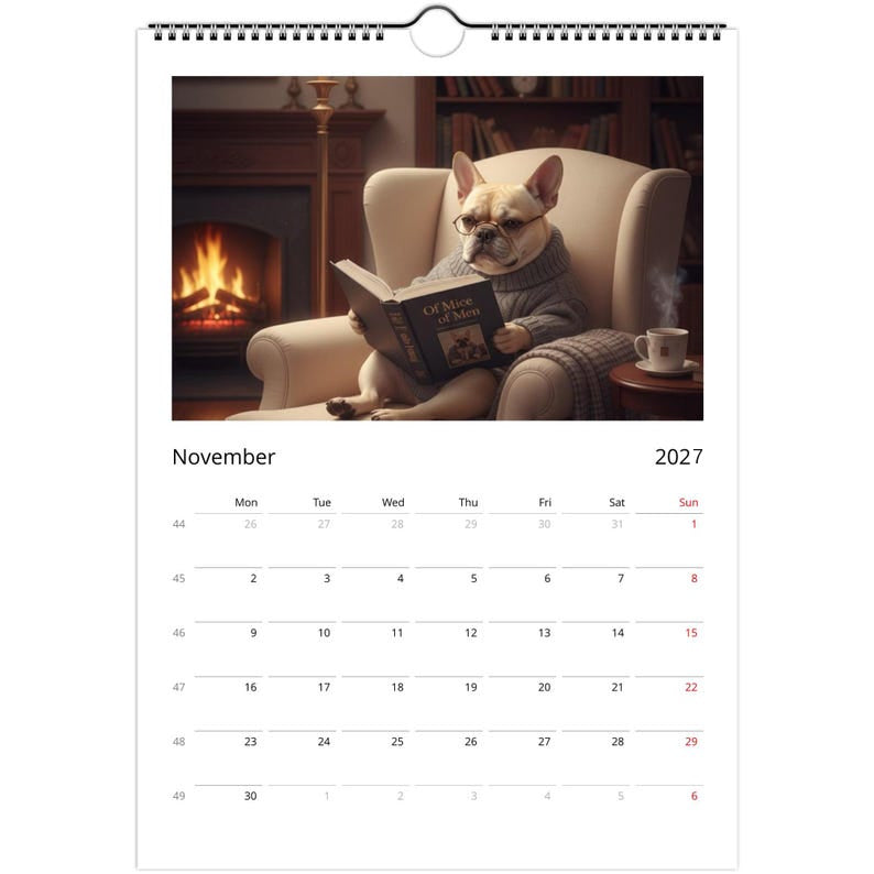 French bulldog Calendar 2027 - Daily Activities