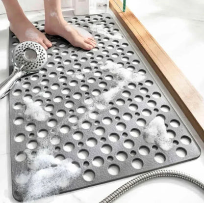 🚿49% OFF NOW! Premium Anti‑Slip Shower Safety Mat‑Large Hollow Drain Hole Bath Mat with Strong Suction Cups, Non‑Slip Floor Mat for Bathroom Shower Tub