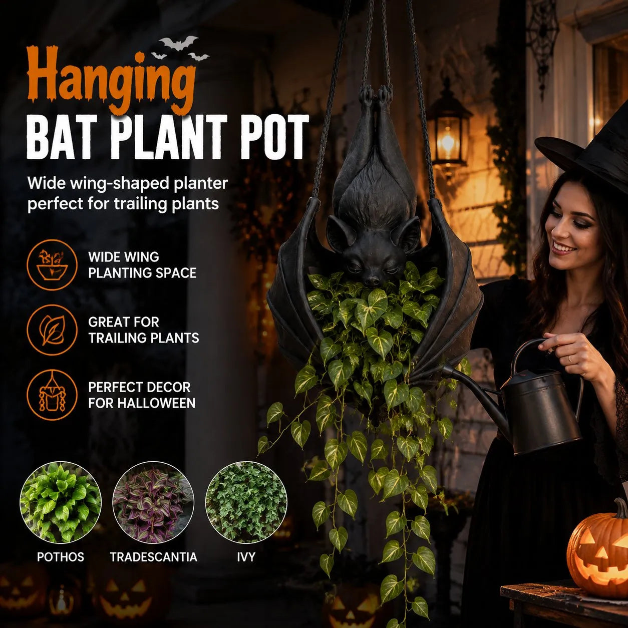 👿🦇Hanging Bat Plant Pot ——Life Art🪴