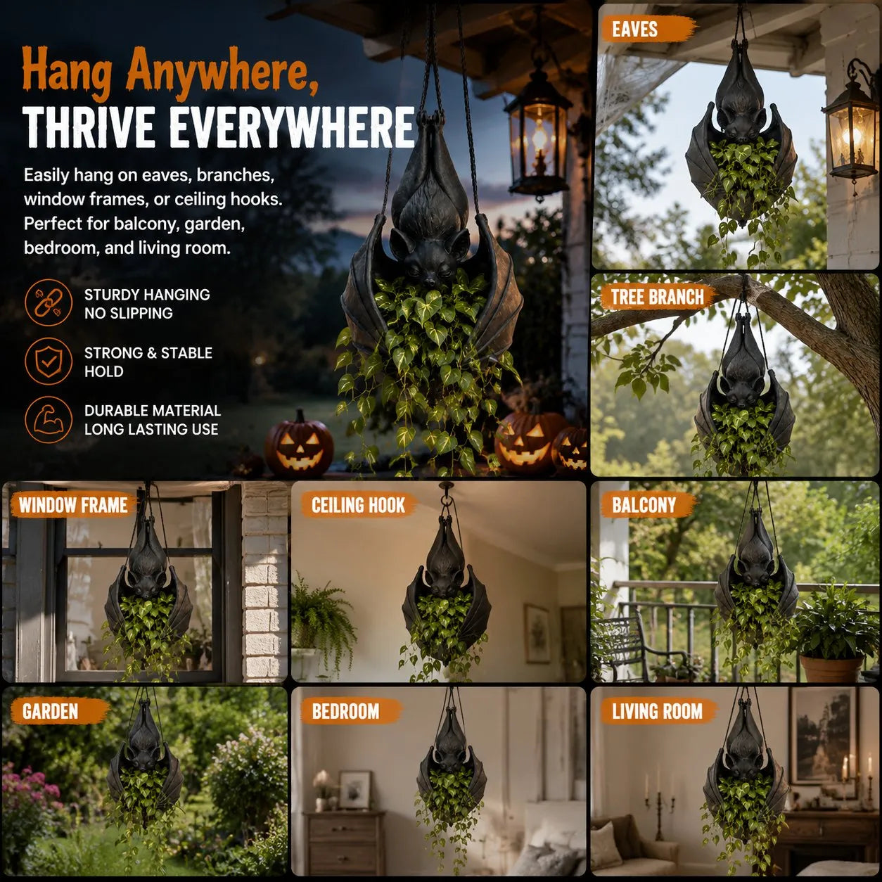 👿🦇Hanging Bat Plant Pot ——Life Art🪴
