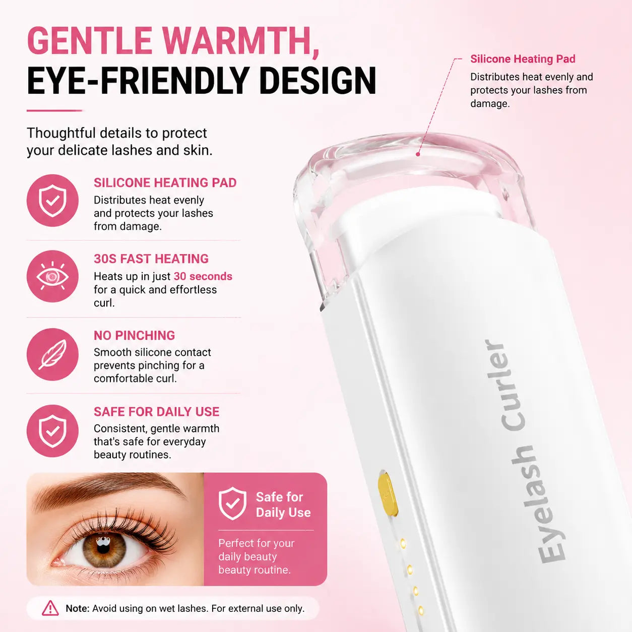✨Heated Eyelash Curler | 3 Heat Settings & USB-C