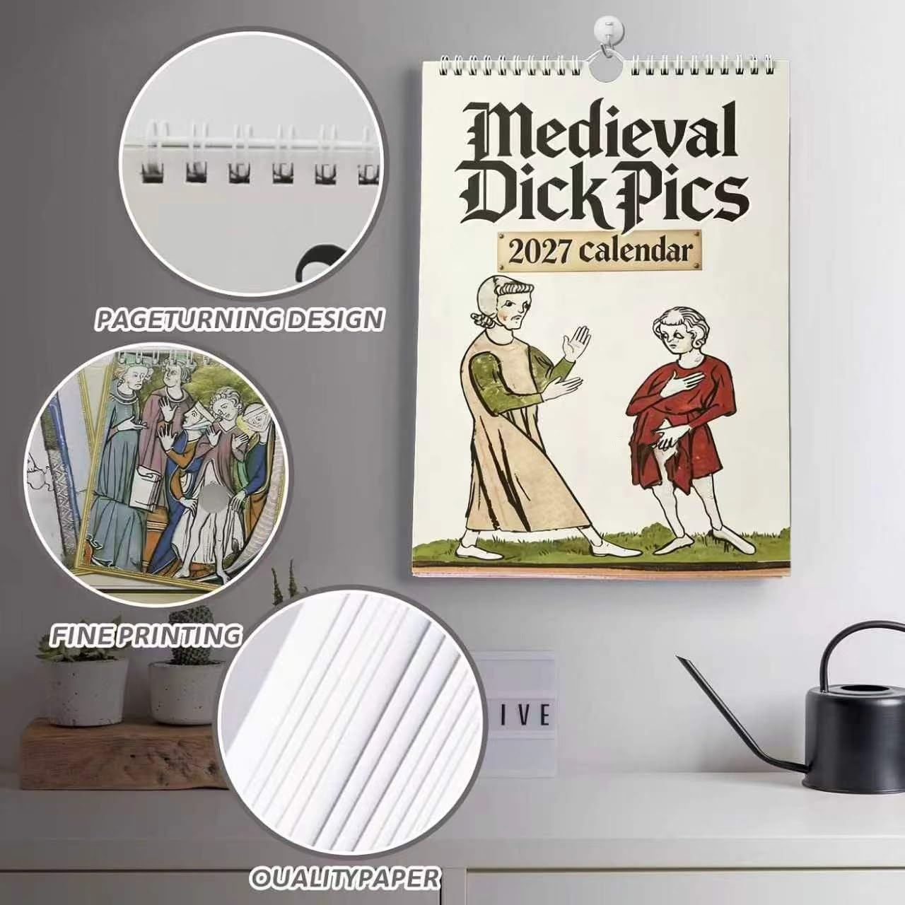 Christmas Sale - 49% Off-Funny Medieval Pics Wall Calender 2027