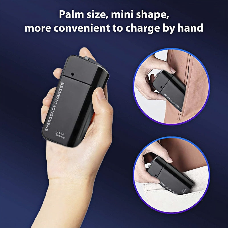 Portable Emergency Phone Charger AA Battery Powered Power Bank with LED Flashlight