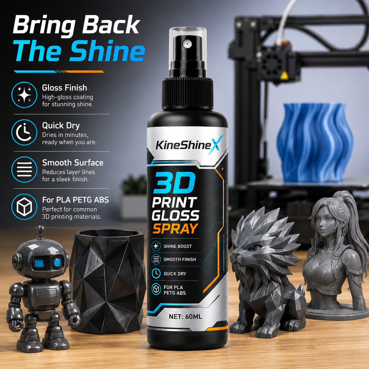 📢📢48% OFF !!⏰3D Printer Model Gloss Spray Quick Drying Layer Line Reducer for PLA PETG ABS