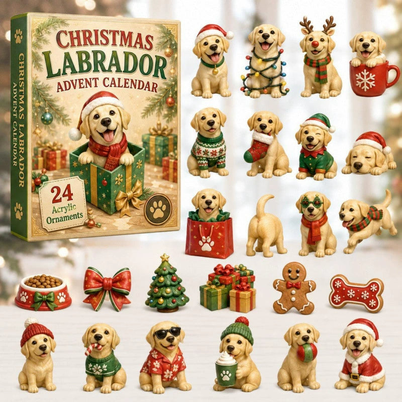 CHRISMAST KICKOFF 48% OFF - 2026 Labrador Gift Box Blind Box - 24-Day Festive Countdown, Acrylic Charms Blind Box - Gift For Dog Lovers