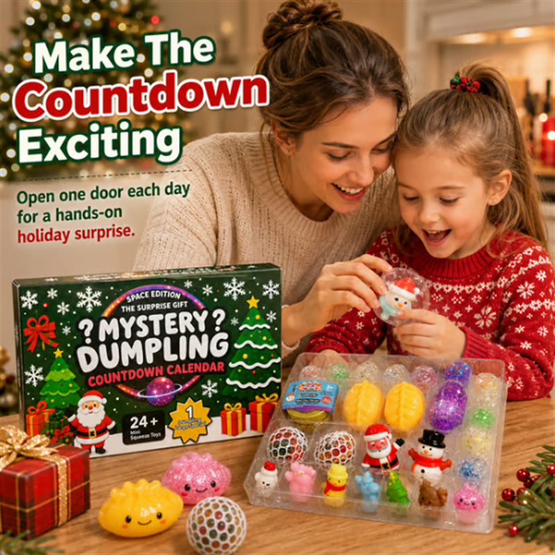 CHRISTMAS KICKOFF 49% OFF - 2026 Mystery Dumpling Squeeze Toy Blind Box - 24‑Day Festive Countdown, Cute Squish Squeeze Toys Blind Box - Gift For Stress‑Relief Toy Lovers