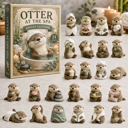 CHRISTMAS KICKOFF 49% OFF - Otter At Spa Advent Calendar 2026 - 24-Day Festive Countdown, Acrylic Charms Blind Box - Gift For Otter Lovers AC0TM270