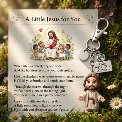 'A Little Jesus for You' - Comforting Pocket Reminder Keychain & Poem Card Gift Set 🌟🙏