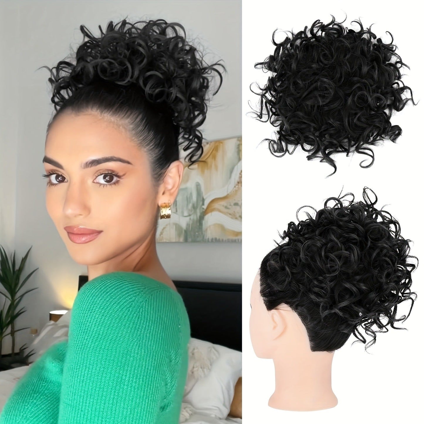 🎁2026 New Arrivals 47% OFF💥Short, curly hairpiece – Chignon with elastic drawstring