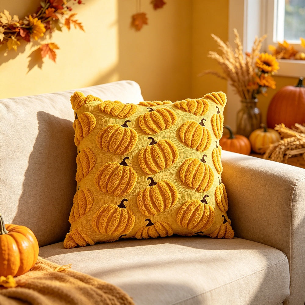 🎃✨ Bring Halloween Home! Cozy Pumpkin Throw Pillow Cover for a Warm & Festive Fall Atmosphere