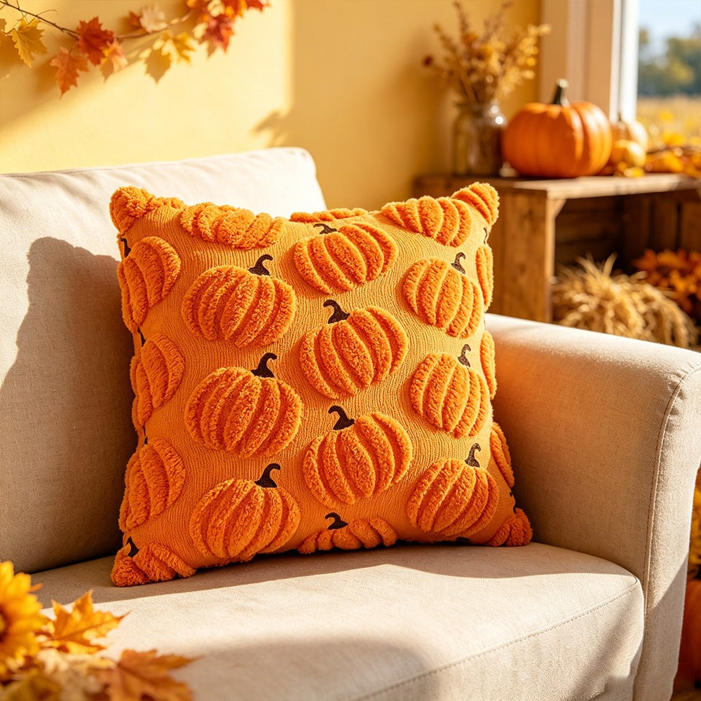🎃✨ Bring Halloween Home! Cozy Pumpkin Throw Pillow Cover for a Warm & Festive Fall Atmosphere