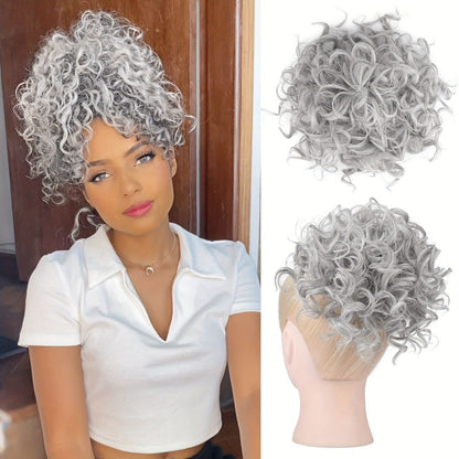 🎁2026 New Arrivals 47% OFF💥Short, curly hairpiece – Chignon with elastic drawstring