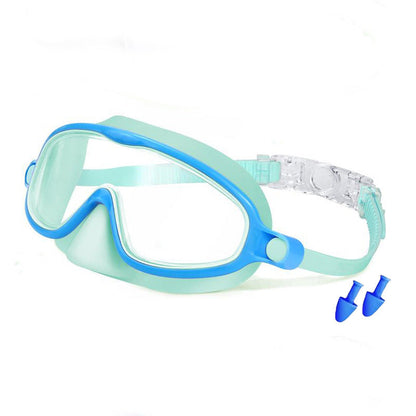 🌓HD children's large frame waterproof and anti-fog swimming goggles