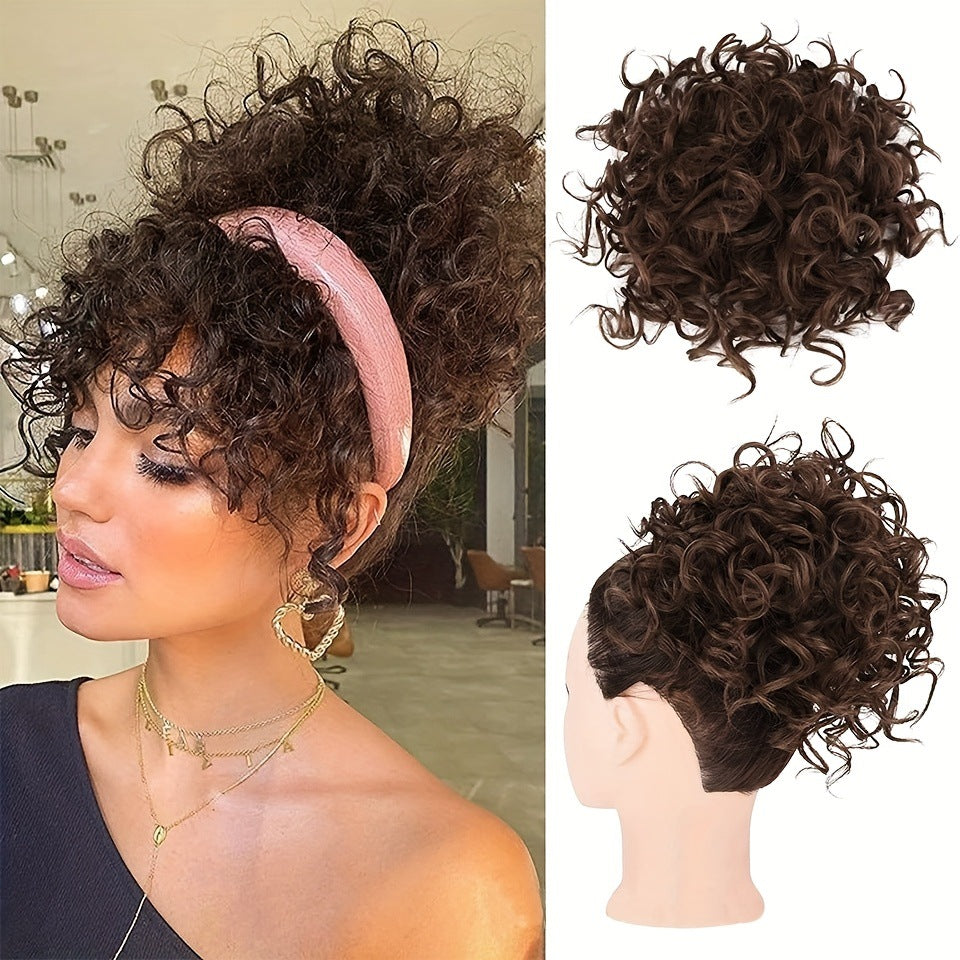 🎁2026 New Arrivals 47% OFF💥Short, curly hairpiece – Chignon with elastic drawstring
