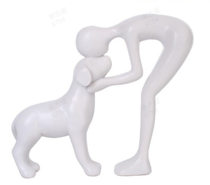 🐕🧑 Man & Dog Sculptural Art Piece – 50% OFF! Unique figurine, warm & affectionate, perfect for office, living room & bedroom. 🔥🏠