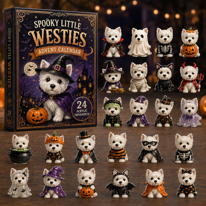 HALLOWEEN KICKOFF 49% OFF - Spooky Little Westies Advent Calendar 2026 - 24-Day Festive Countdown, Acrylic Charms Blind Box - Gift For West Highland Terrier Lovers AC0NT131