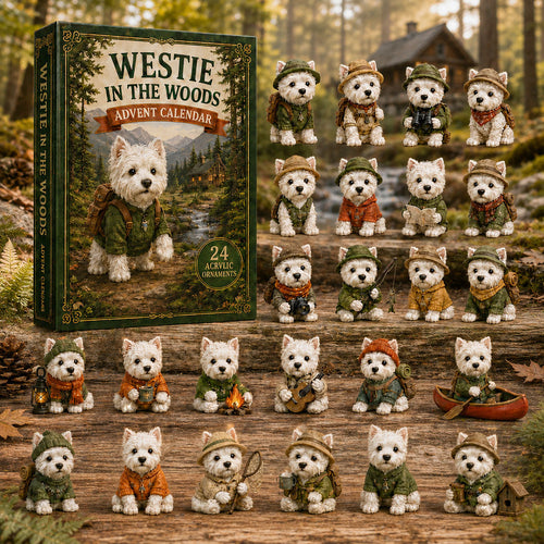 CHRISMAST KICKOFF 40% OFF - Westie In The Woods Advent Calendar 2026 - 24-Day Festive Countdown, Acrylic Charms Blind Box - Gift For Dog Lovers AC0NT098