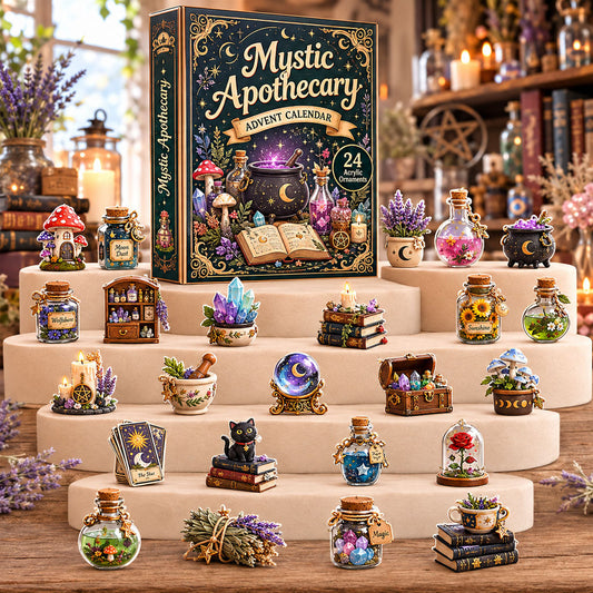 CHRISTMAS KICKOFF 49% OFF - Wiccan Mystic Apothecary Advent Calendar 2026 - 24-Day Festive Countdown, Acrylic Charms Blind Box - Gift For Witching Lovers AC0HA223