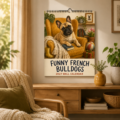 🐾 Funny French Bulldogs 2027 Wall Calendar – 12 Months of Charming Frenchie Moments