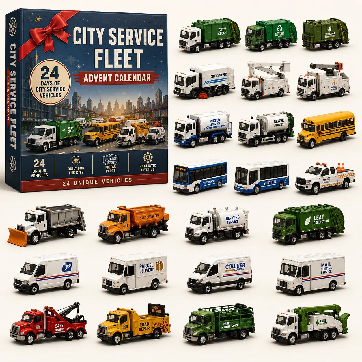 🚜Build the Fleet Collection 24-Day Vehicle Advent Calendar Series