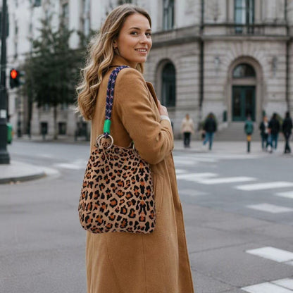 🏆👜 Limited-Time Sale: 50% OFF 🌴 Boho Leopard Woven Tote Bag | Stylish Daily Handbag