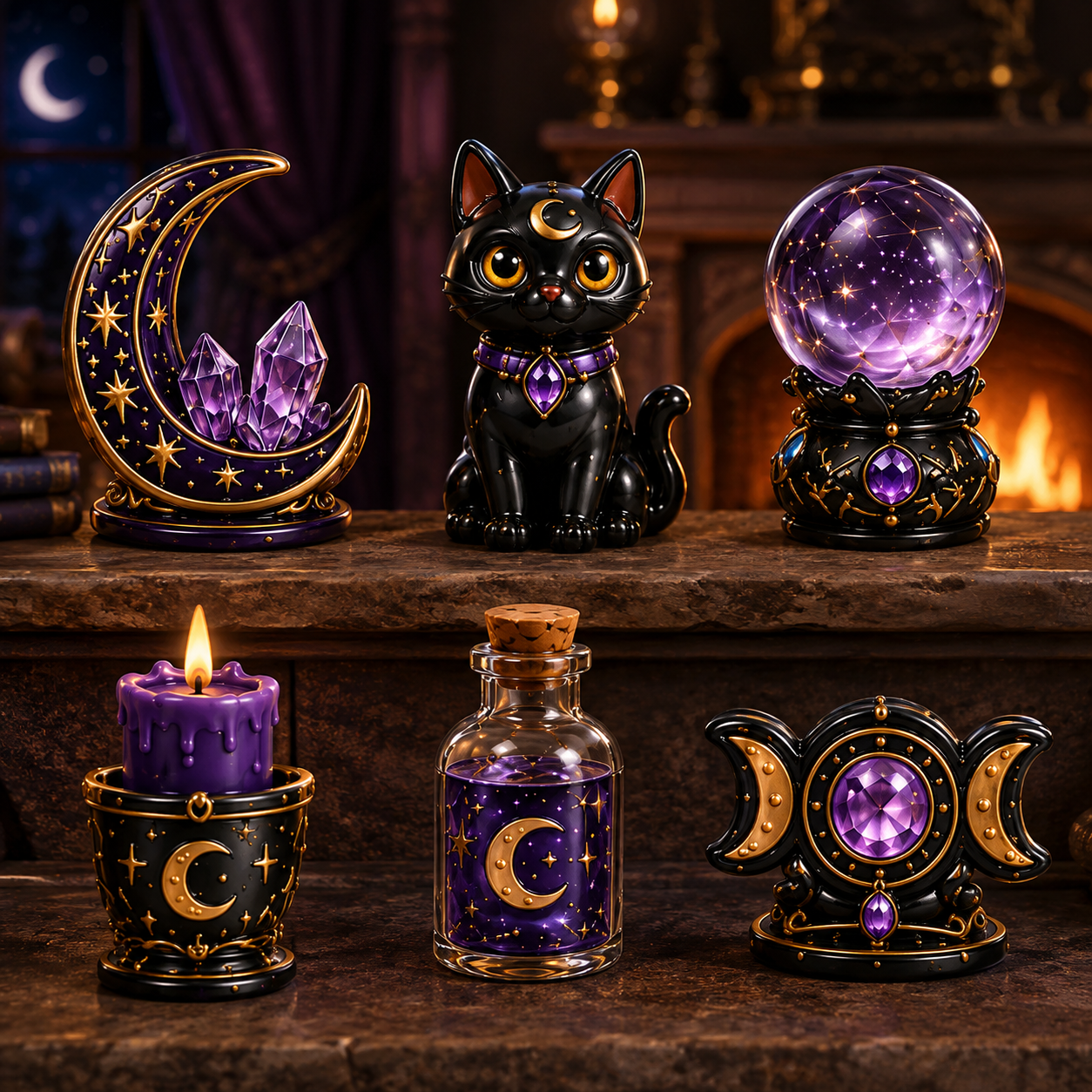Crystal Witch Advent Calendar 2027 – 24 Days of Magical Crystal Miniatures, Mystical Witchy Collectibles & Enchanting Gifts for Fantasy Lovers, Acrylic Charms Blind Box