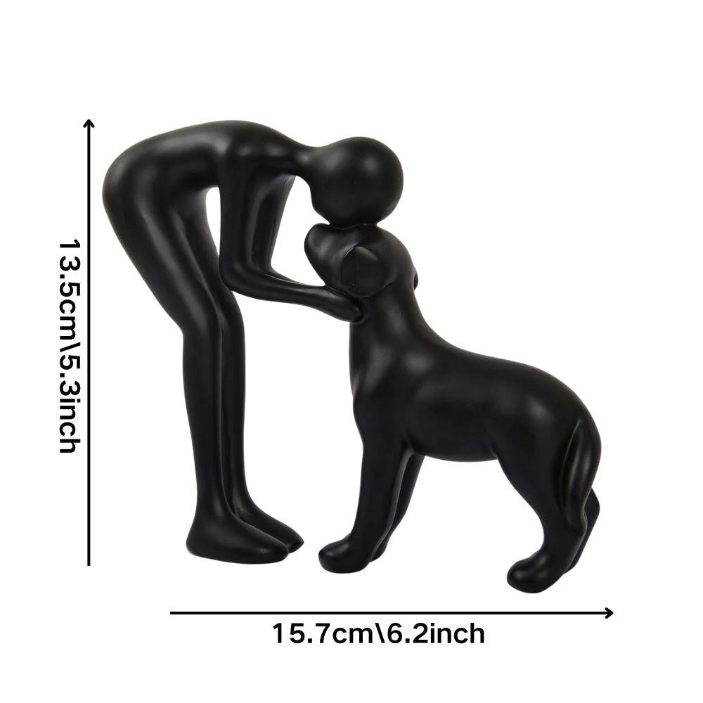 🐕🧑 Man & Dog Sculptural Art Piece – 50% OFF! Unique figurine, warm & affectionate, perfect for office, living room & bedroom. 🔥🏠