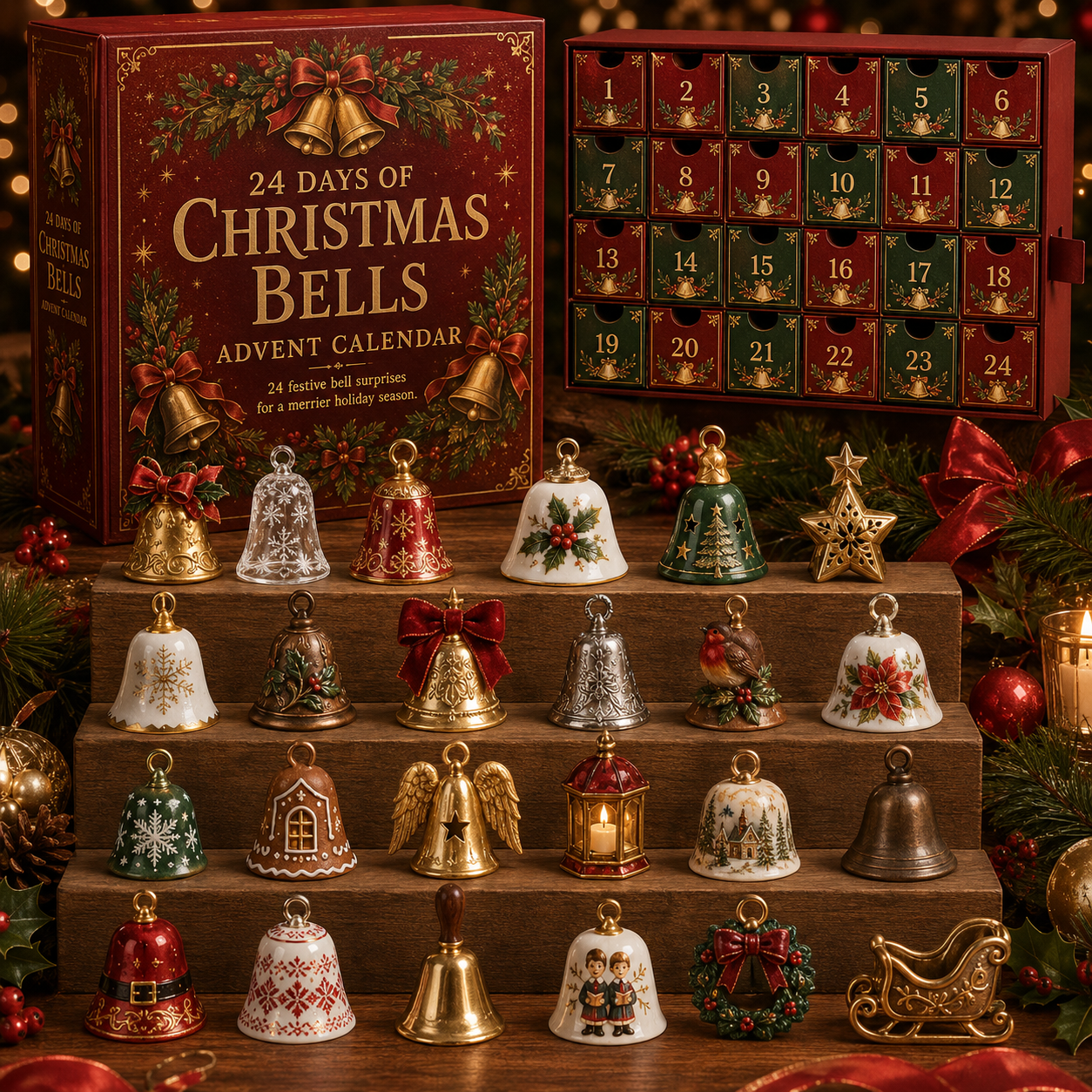 CHRISTMAS KICKOFF 49% OFF - 2026 Days of Christmas Bells Blind Box - 24‑Day Festive Countdown, Christmas Bells Themed Collectible Miniatures Blind Box - Gift For Holiday & Christmas Decor Lovers