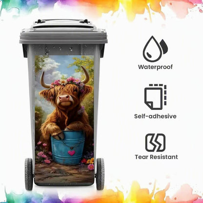 Creative Trash Can Sticker with Colourful Cartoon✨