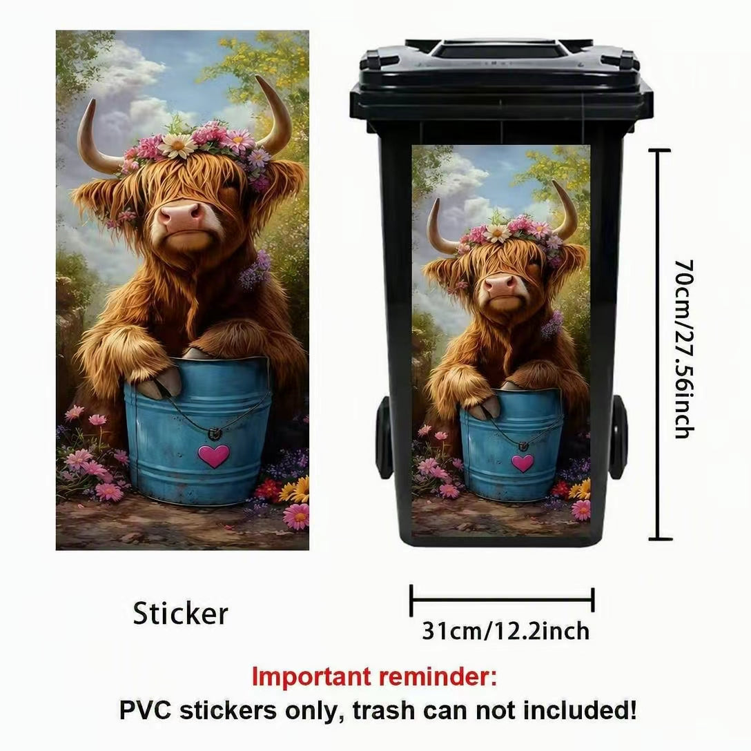 Creative Trash Can Sticker with Colourful Cartoon✨
