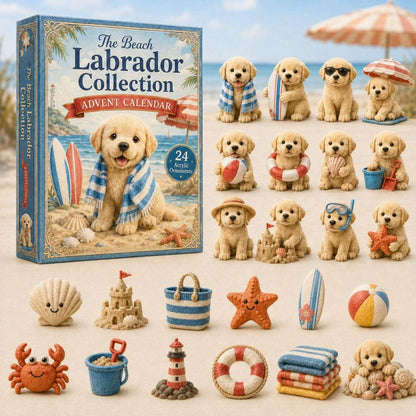 CHRISMAST KICKOFF 48% OFF - 2026 Beach Labrador Baby Blind Box - 24-Day Festive Countdown, Acrylic Charms Blind Box - Gift For Dog Lovers