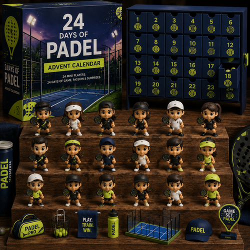 CHRISTMAS KICKOFF 49% OFF - 2026 Days of Padel Blind Box - 24-Day Festive Countdown, Padel Themed Collectible Miniatures Blind Box - Gift For Padel Fans