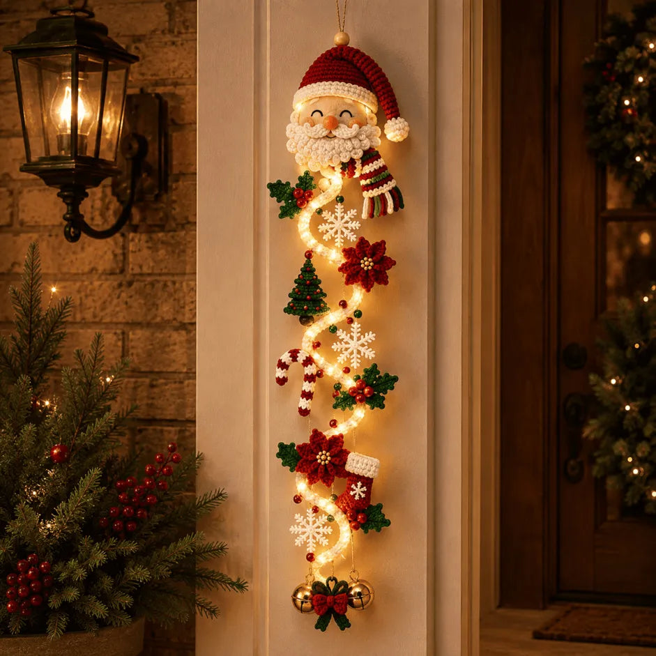 🎄Glowing Christmas Door Hanger – Light-Up Vertical Holiday Decor with Festive Designs
