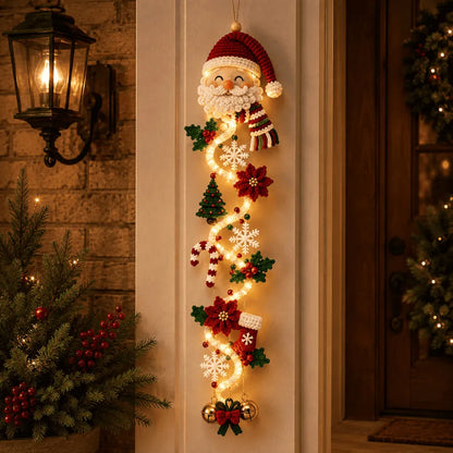 🎄Glowing Christmas Door Hanger – Light-Up Vertical Holiday Decor with Festive Designs