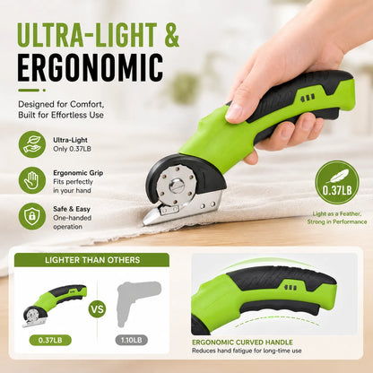 Cordless Electric Scissors 3.7V – Rechargeable Heavy Duty Cutter with Safety Lock