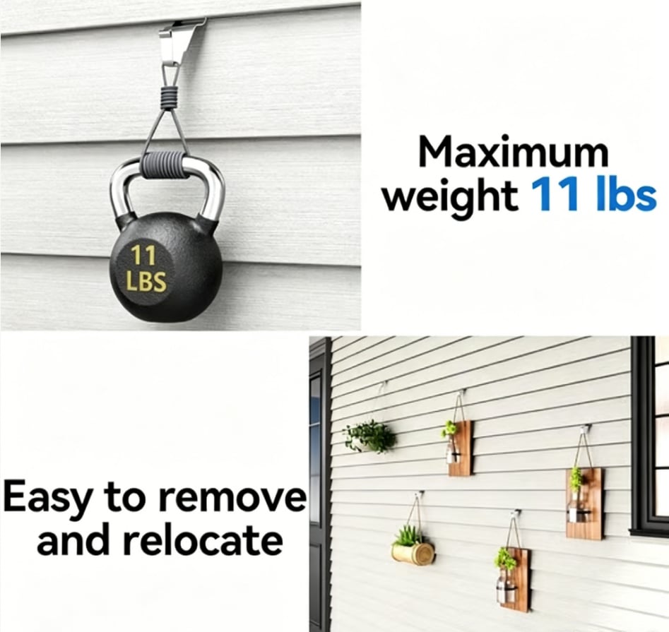 🔥 Heavy-Duty Vinyl Siding Hooks Hanger(10PCS-Pack)